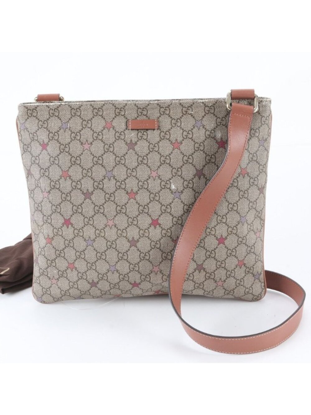 Gucci GG Supreme Star Leather Shoulder Bag Crossbody